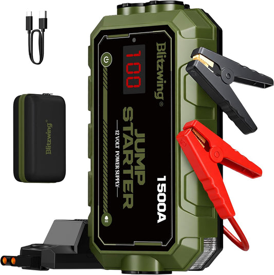 1500A Jump Starter 12V Portable Jump Box for 6L Gas 3L Diesel