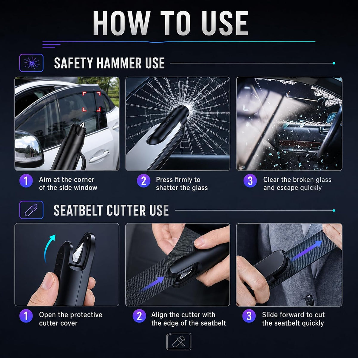 Car Escape Tool, Window Breaker Car Escape Tool Key Chain