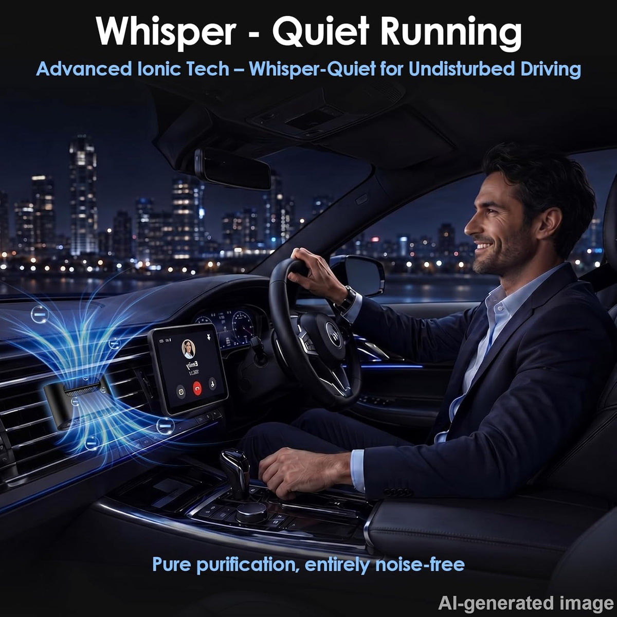 Mini Car Air Purifier Ionizer - Filterless Bipolar Plasma Ion Tech for Smoke Smell & Pet Odor - Whisper-Quiet & Compact - Clips onto Car Air Vent - Car Air Cleaner by Yakry