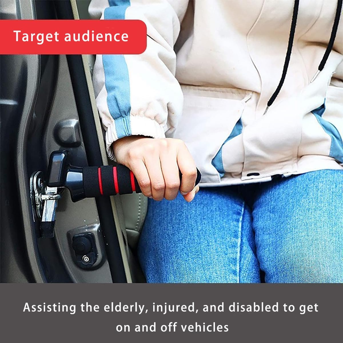 1 Pcs Car Armrest Safety Hammer for Tesla Model Y 7-Seater 2020 2021 2022 2023 2024,Multi-Function Door Handle (Senior-Friendly) Home Rescue Device Auto Cane Handles Vehicle Emergency Escape Tool