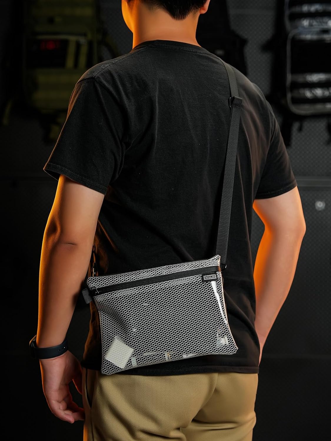 TACTICAL_GEEK Storage A10 EDC Mesh Pouch, Lightweight Travel Carry Bag, Portable Waterproof Organize Nylon Pouches, Multi-Purpose Utility Zipper Bags for Daily Organization Storage