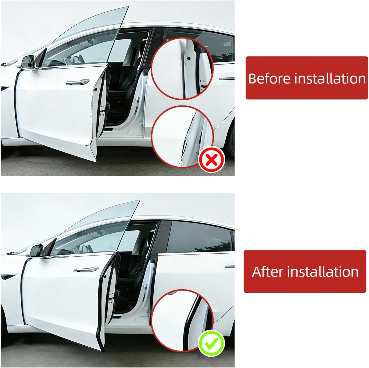 Self-Adhesive Car Door Edge Guards - U Channel Rubber Edge Trim for Metal Edge Protection, Fits Most Car Doors, Hatches, Lockers & Panels,10Ft