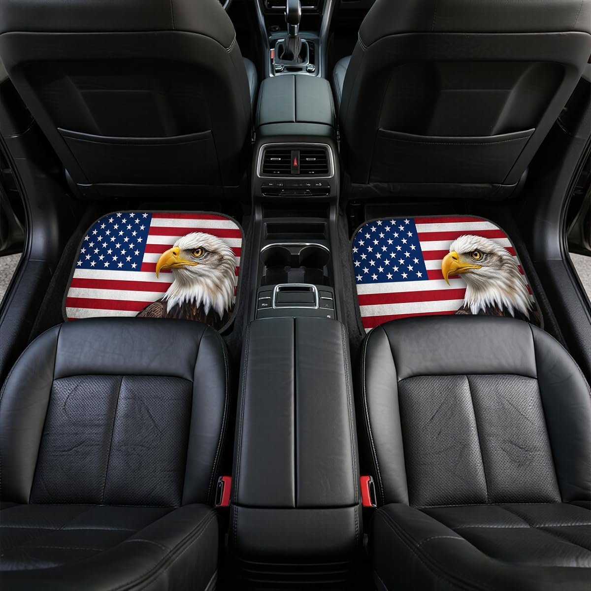 America Car Floor Mats Bald Eagle Red White Blue Carpet Front Rear Carpets Mat Decorative Car Floor Carpets Non-Slip Auto Car Accessories Universal Fit Car Accessories for Truck