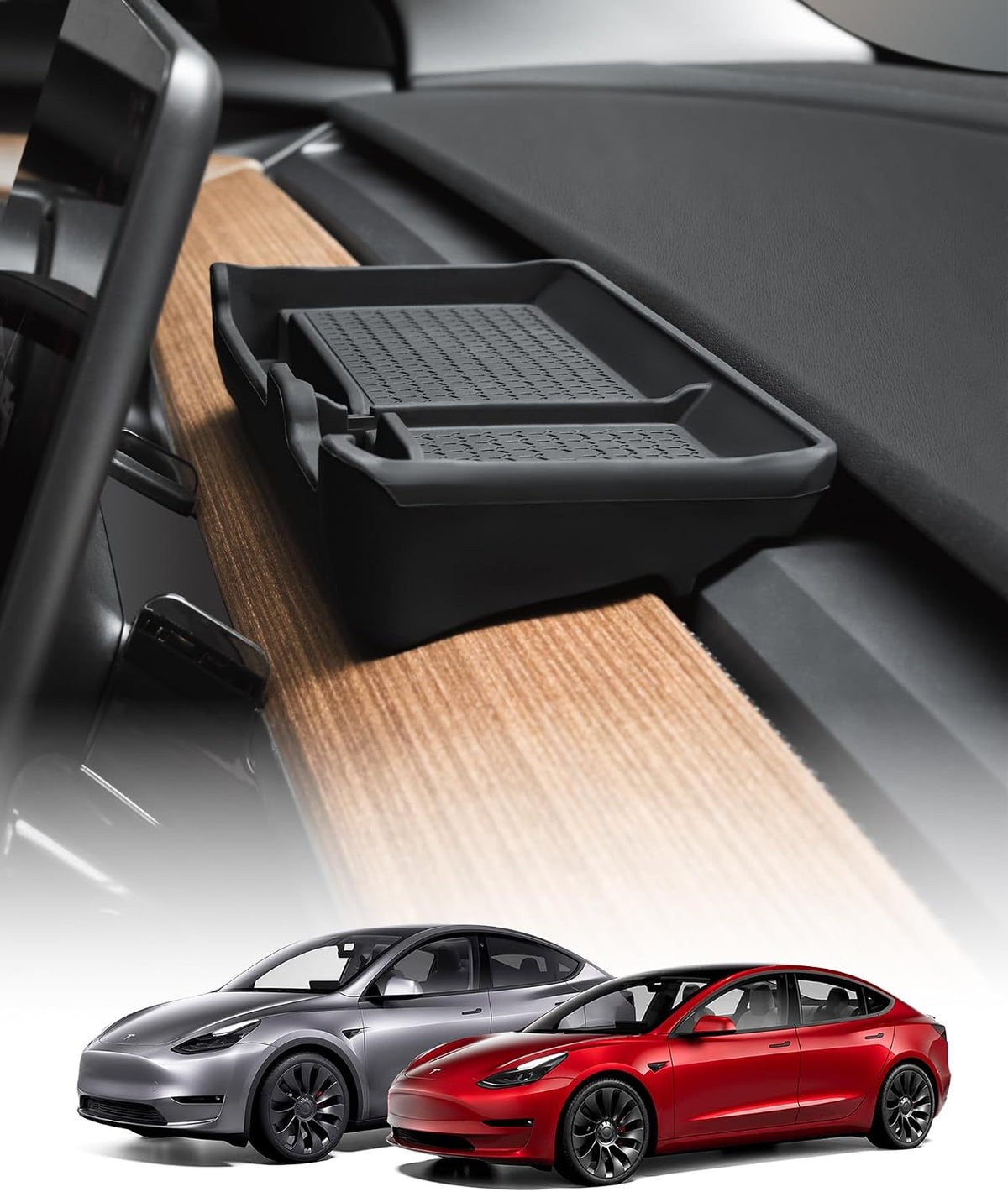 AUTOR Behind Screen Storage Box Center Console Organizer for Tesla Model 3/Y Tissue box Sunglasses & Phone Holder Fits for 2024-2025 Model 3 Highland and 2025 Model Y Juniper