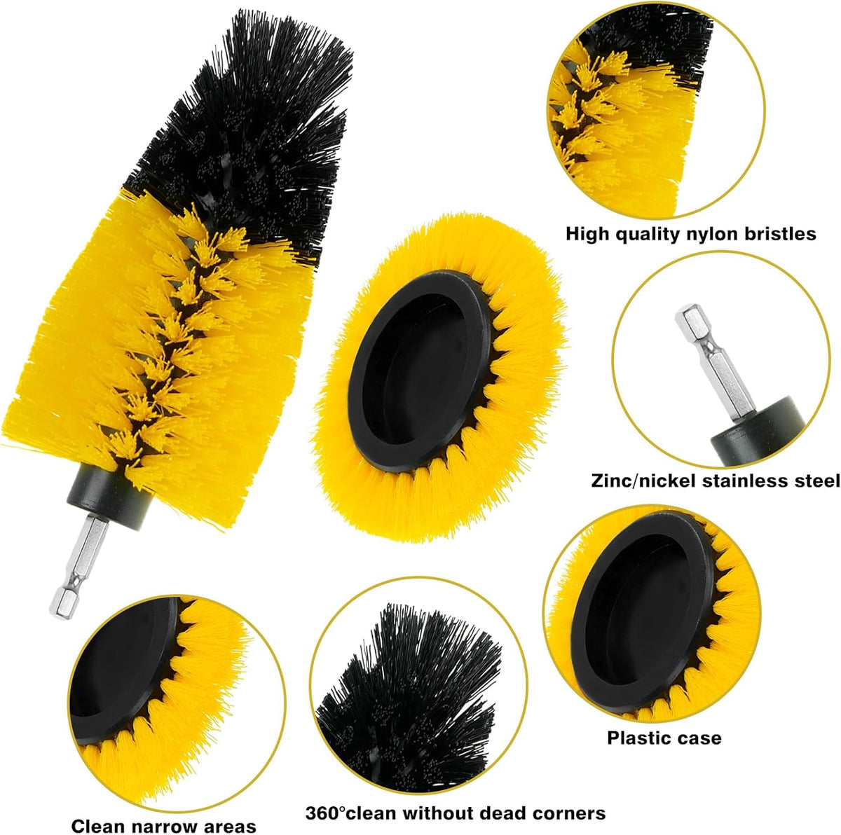 8 Pcs Drill Brush Attachment Set, Power Scrub Brush Kit