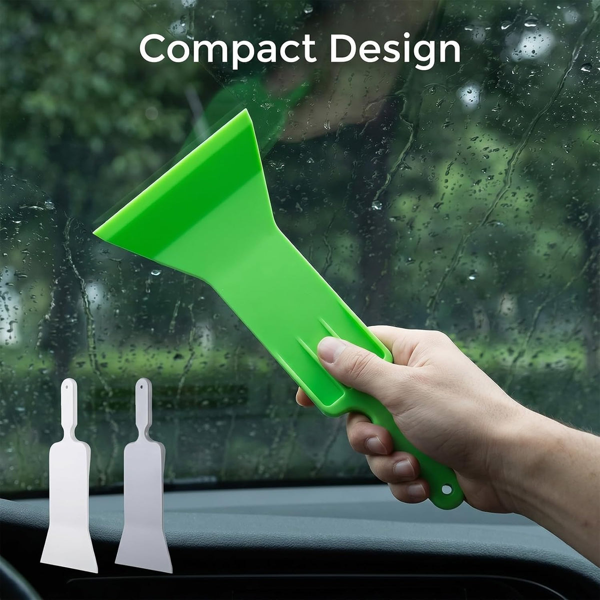 3 Pcs Window Tint Tools Kit, Long Handle Bulldozer Tint Squeegee, Scrubber Paddle Squeegee, Plastic Scraper Window Tinting Tools for Car Front Windows Rear Glass Cleaning,Tinting Film Installation