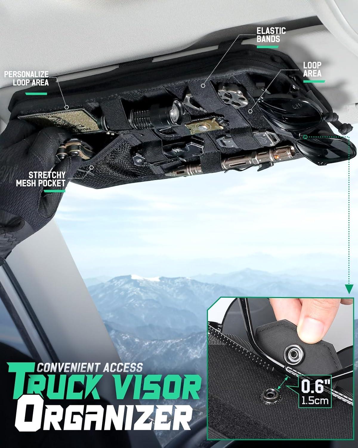 LIVANS Tactical Car Sun Visor Organizer, Fit Cars Trucks SUV Jeeps Patrols | Livans Tactical Car Sun Visor Organizer, Fit Cars Trucks Suv Jeeps Patrols