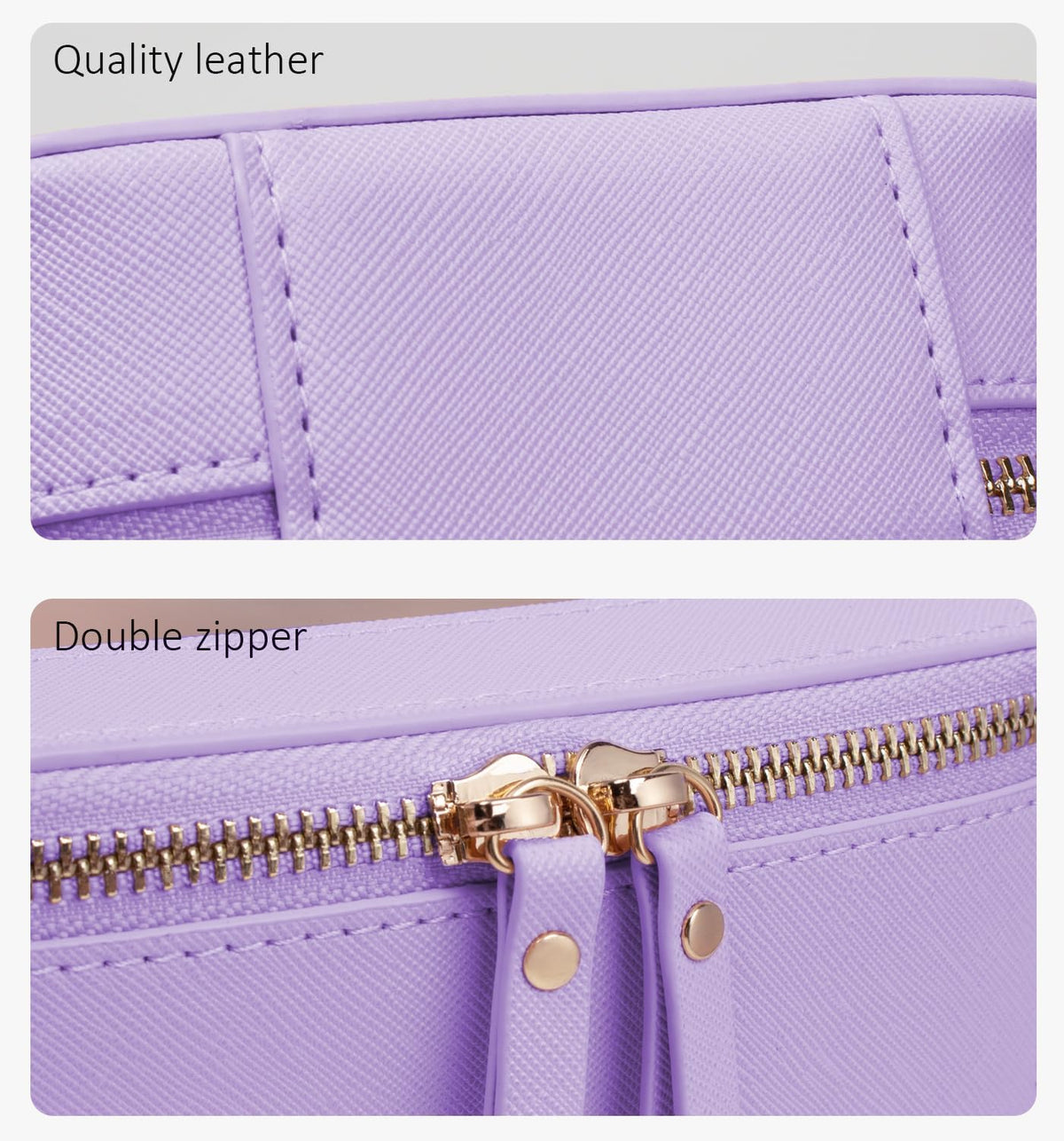 LETGO Small Makeup Bag Pouches for Purse Clear Makeup Bag for Purse Accessories Make Up Bag Small Car Organizer and Storage (Mini Purple)