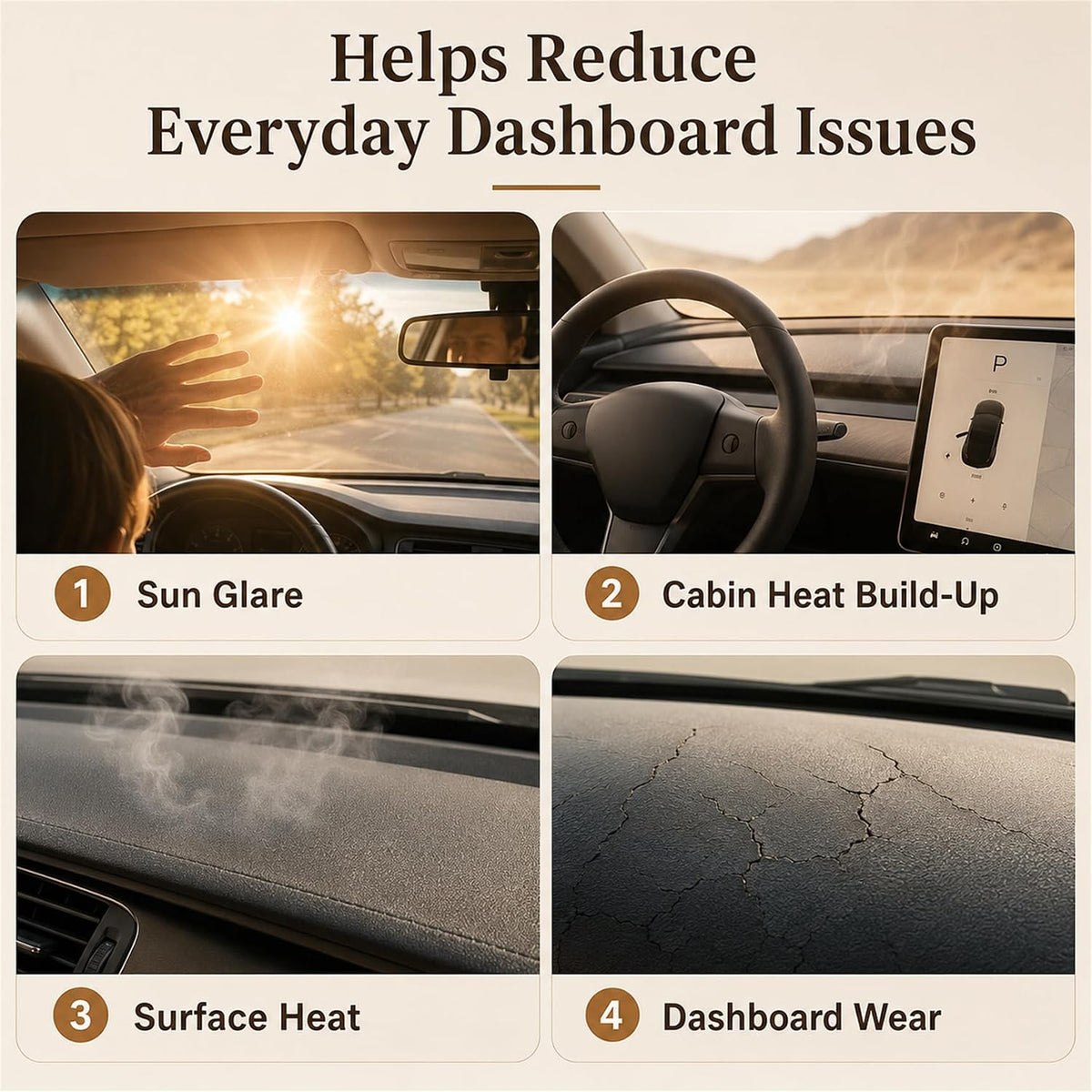 Dashboard Dash Mat Non-Slip Sun Visor Pad Cover Compatible with Acura RDX 2019-2025