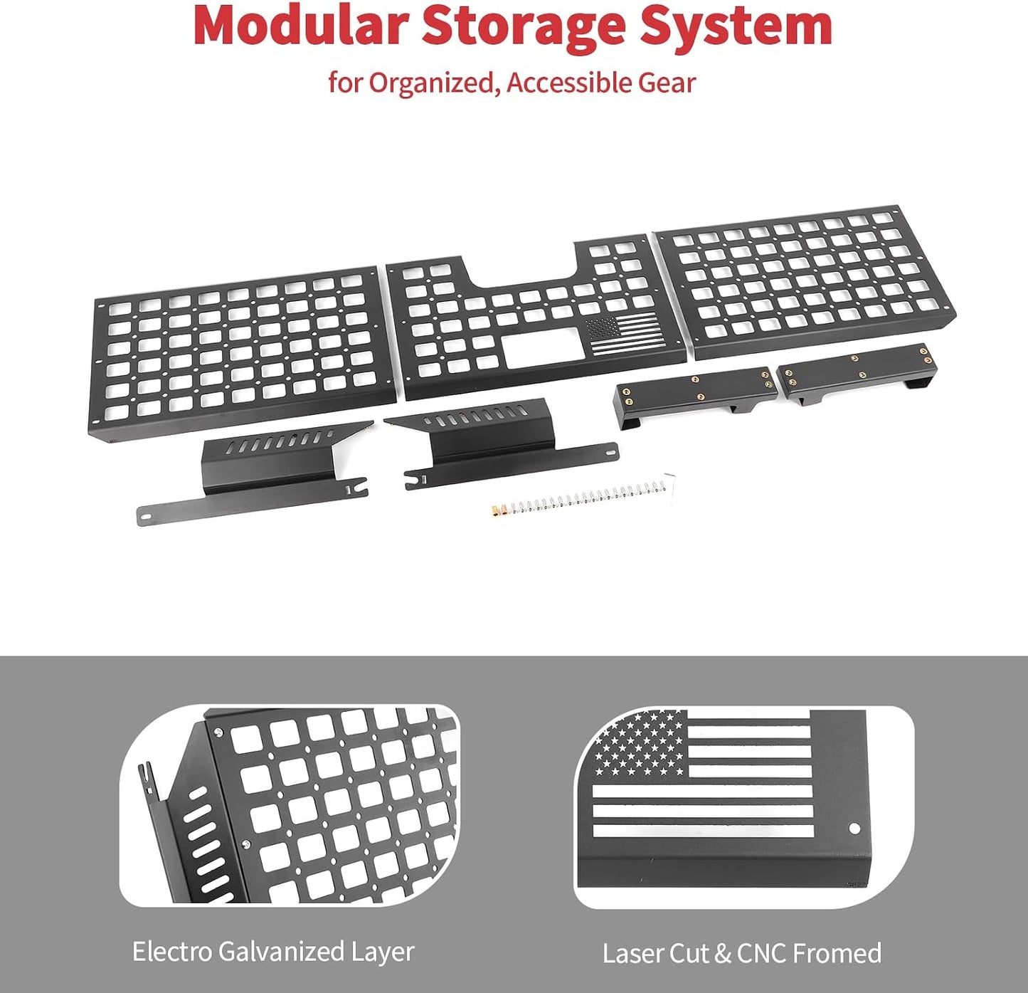 Linskip Tailgate Bed Molle Expansion Panel Compatible with 2004-2014 Ford F150 & F150 SVT Raptor, Rear Gate MOLLE Racks, Cargo Carrier Tool Organizer, Exterior Accessories
