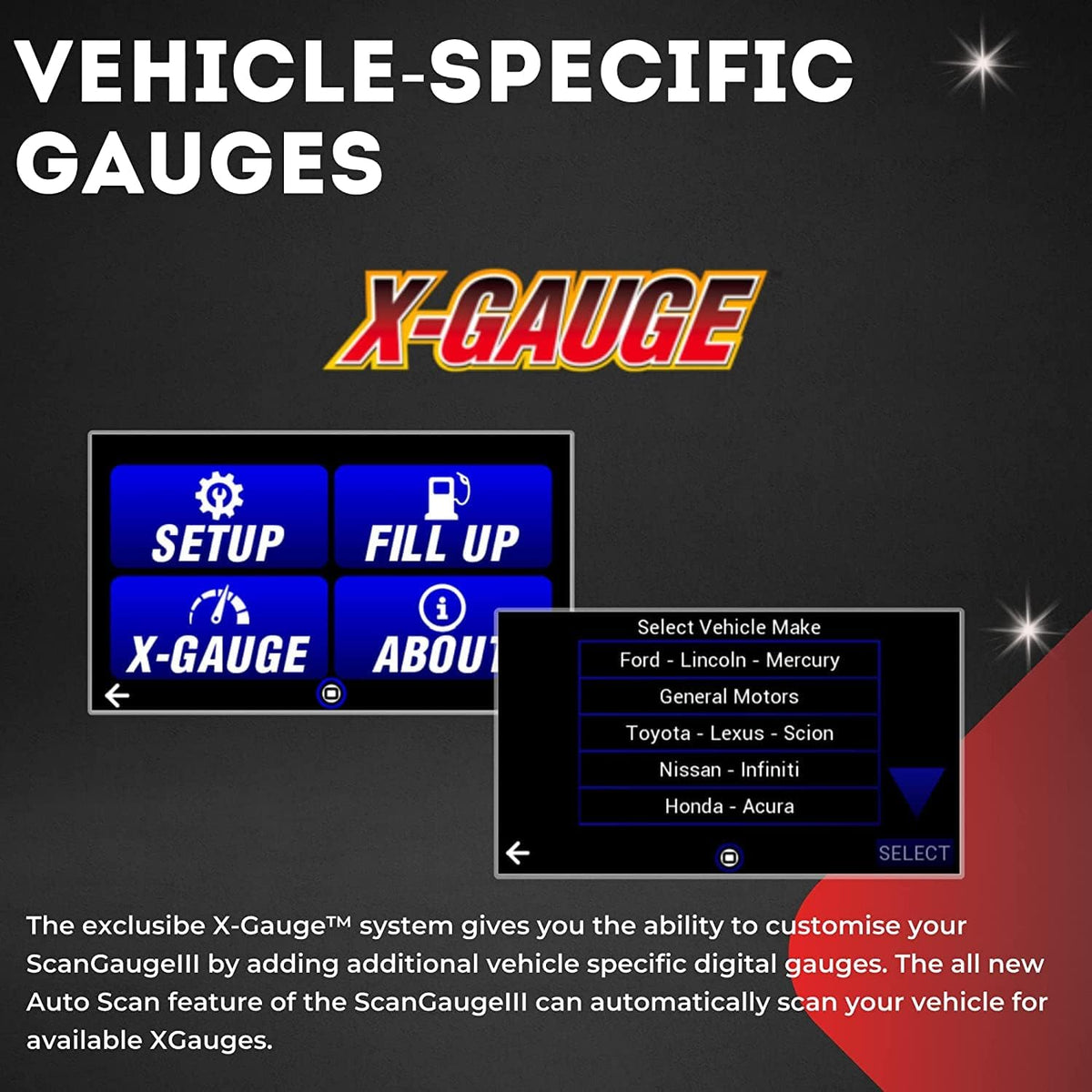 ScanGauge 3 Touch Screen OBD2 Scanner, Digital Gauges & Trip Computer SG3