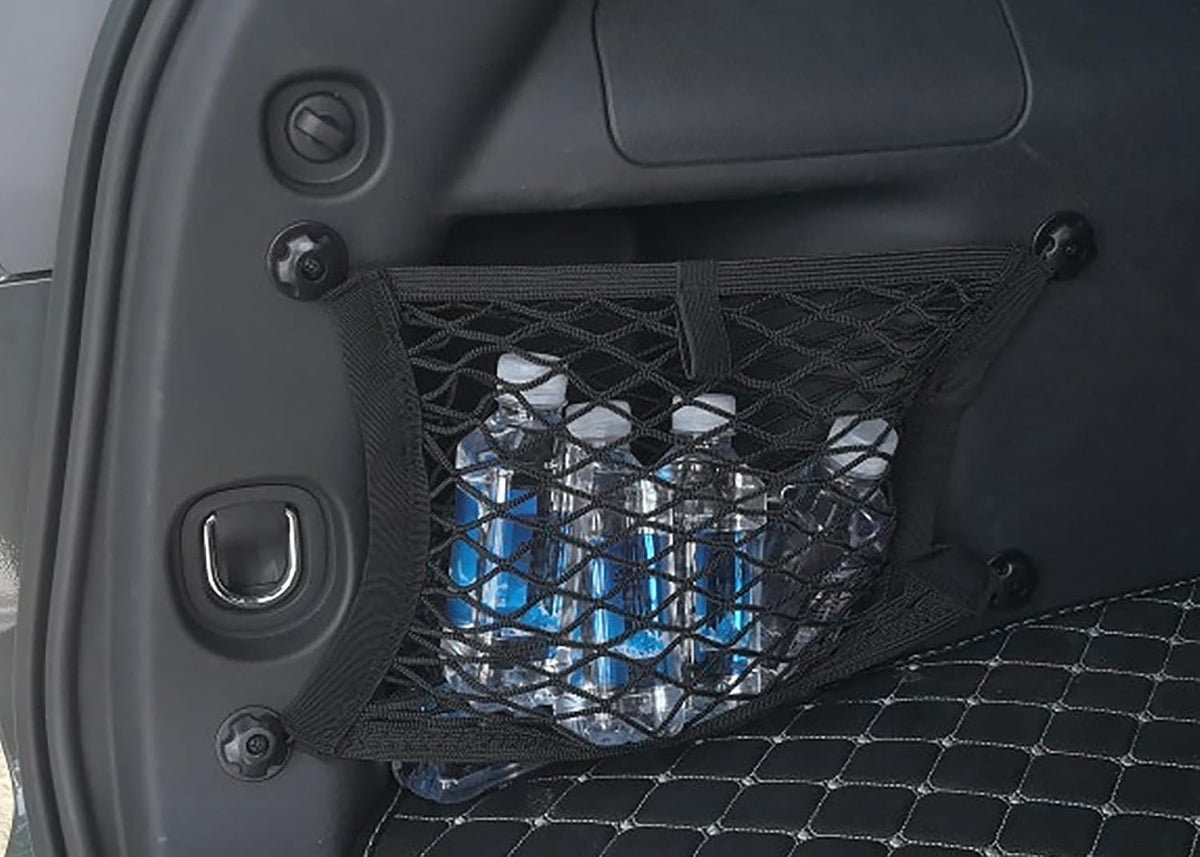 Cargo Net Tailgate Net Car Trunk Organizer for SUV- Adjustable Elastic Nylon Mesh Car Nets, Envelope Style Trunk Cargo Net for Universal Vehicle