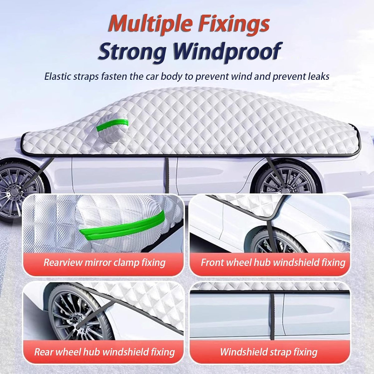 Car Windshield Cover for Porsche Macan 2014-2020 2021 2022 2023 2024 2025 2026, Automotive Windshield Snow Covers with Side Window & Rearview Mirror Protector, Windshield Cover for Ice and Snow