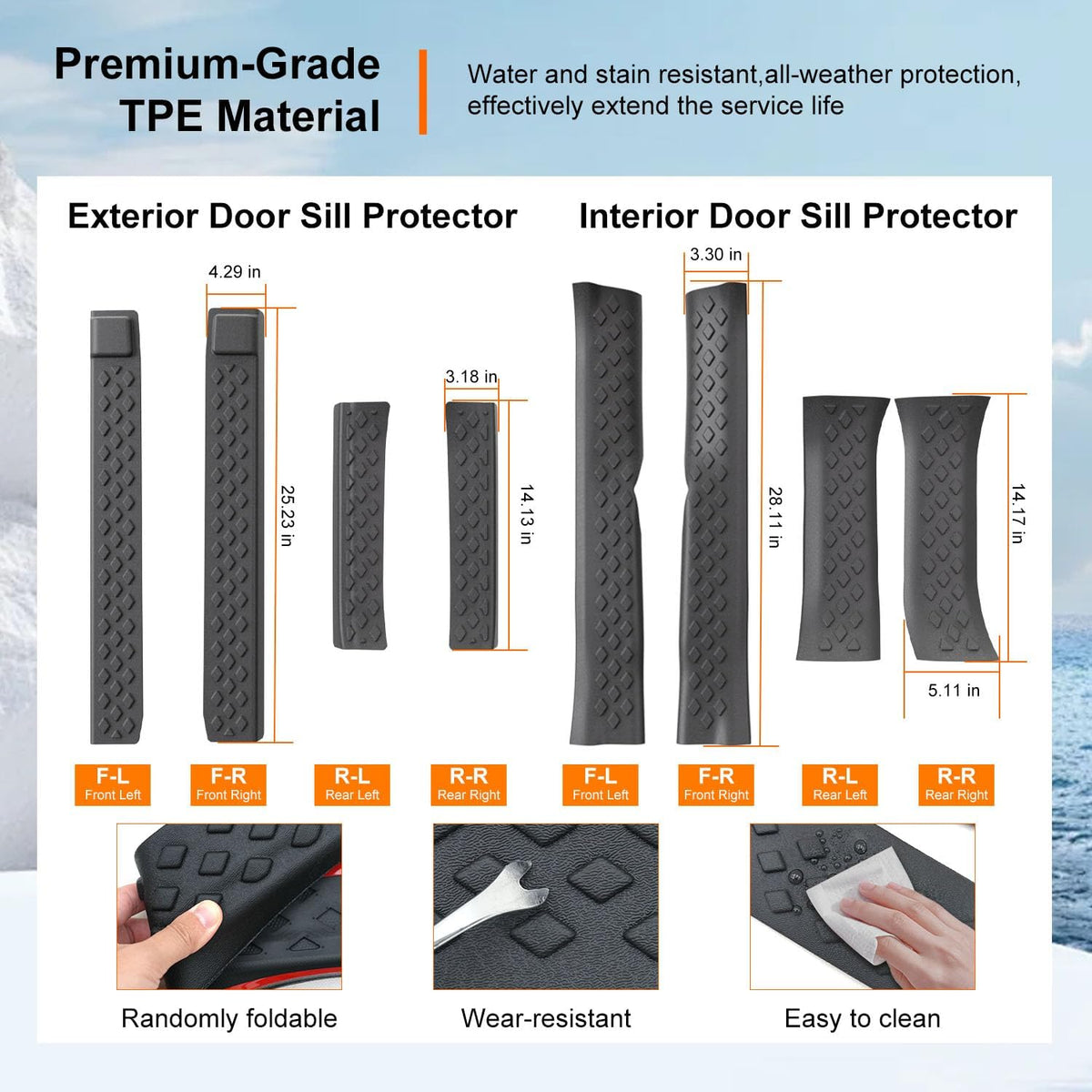 powoq 8Pcs Door Sill Guard Compatible with 2020-2026 Jeep Gladiator JT