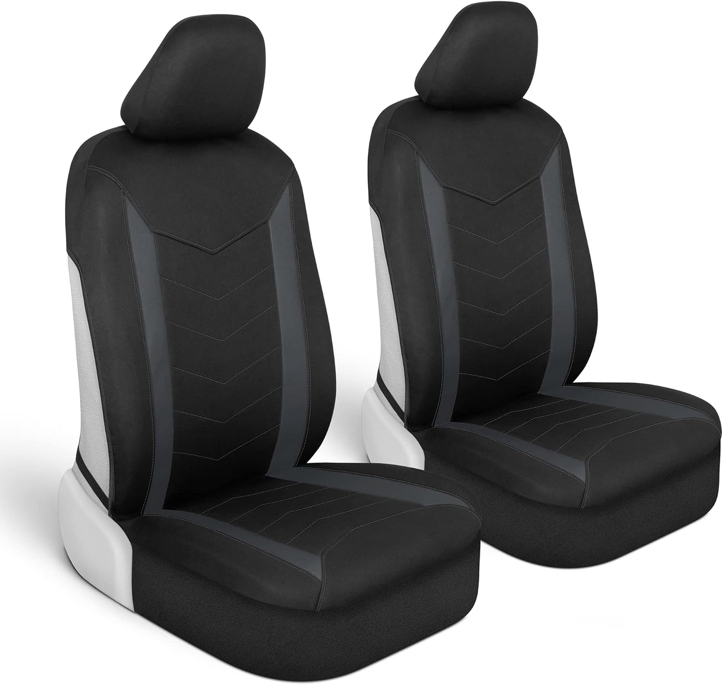 Motor Trend (2) Car Seat Covers for Front Seats with (2) Trimmable Car Floor Mats – Universal Fit Auto Accessories for Cars, Trucks, SUVs, Vans – Interior Protection and Vehicle Interior Shield Combo