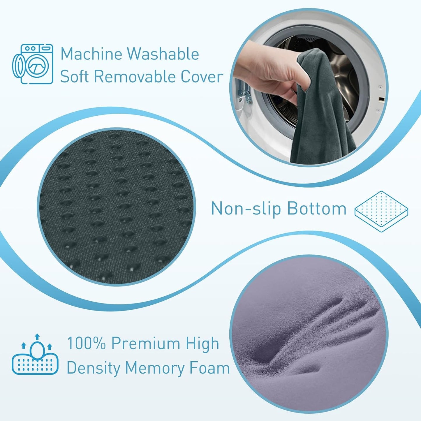BlissTrends Extra Thick Seat Cushion for Office Chair & Car Seat,DarkGreen | Tailbone & Sciatica Relief, Ergonomic Support, High-Density Memory Foam, Comfort for Extended Sitting