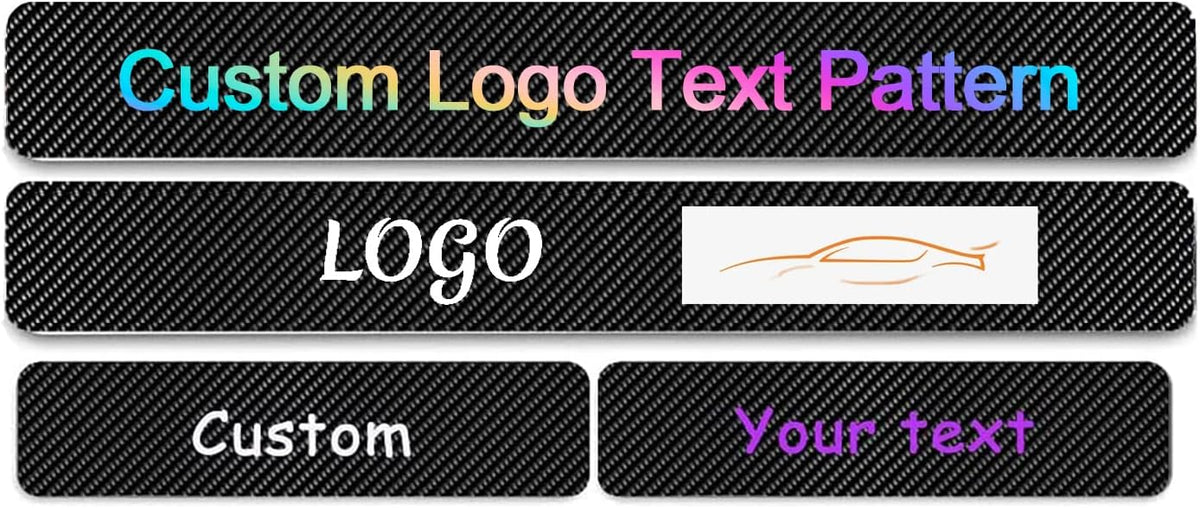 Car Door Sill Protector Custom Text/Logo Decal Carbon Fiber Sticker Entry Guard Universal 4D Vinyl Decorative Anti-Scratch