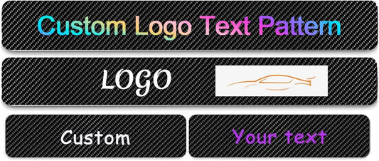 Car Door Sill Protector Custom Text/Logo Decal Carbon Fiber Sticker Entry Guard Universal 4D Vinyl Decorative Anti-Scratch