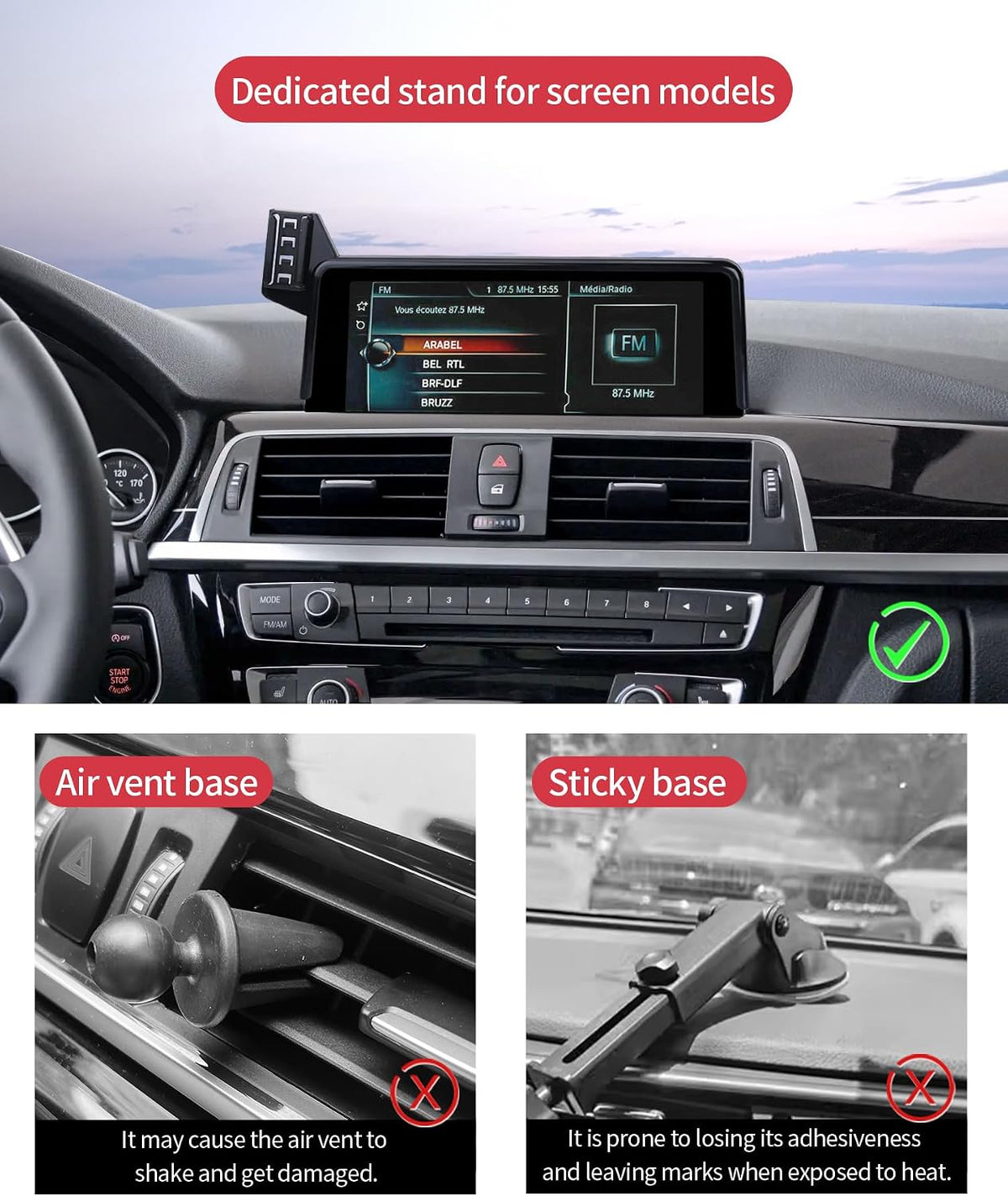 Wireless Charger Car Phone Mount for BMW 3-Series 2012-2018, 2-Series 14-21