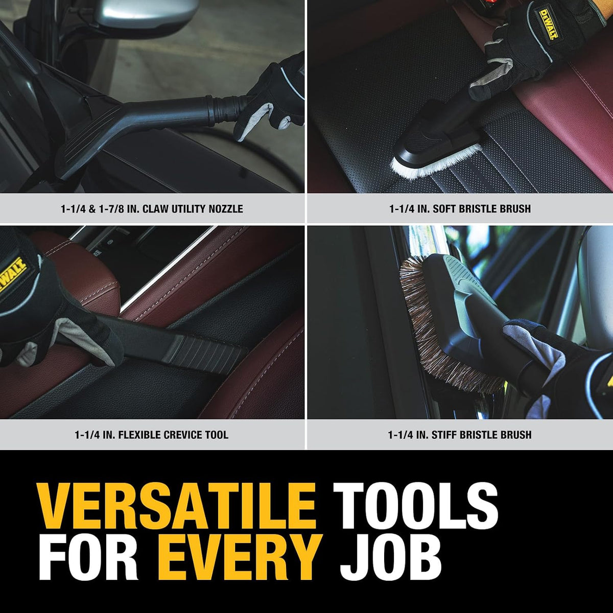 DEWALT 8-Piece Car Detailing Vacuum Hose Accessory Kit, DXVA13-0801
