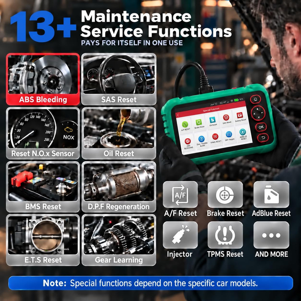 LAUNCH CRP129 Expert OBD2 Scanner, 13 Reset Services Diagnostic Scan Tool,ABS SRS Transmission Engine Code Reader, CAN FD & DoIP, FCA AutoAuth, Auto VIN, 64GB, Lifetime Free Update