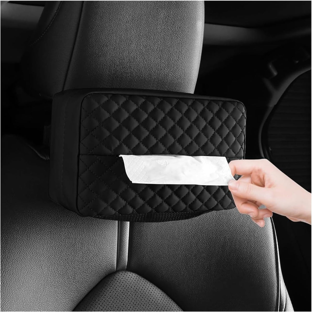 Car Tissue Holder for Sun Visor, Leather Large Capacity Napkin Case Box