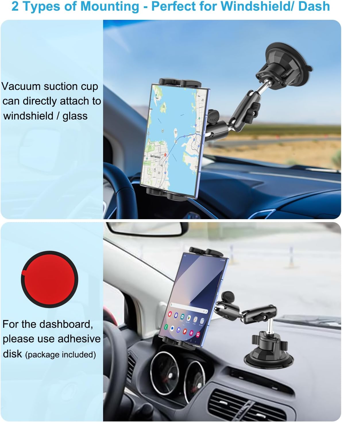 Z Fold Car Holder, Windshield Mount for Foldable Phone, Super Suction Cup