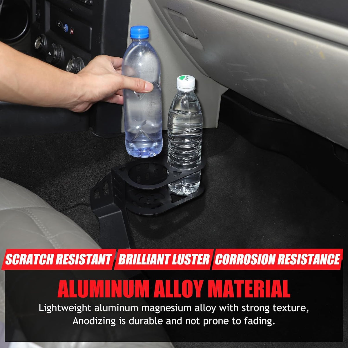 PIUGILH Passenger Seat Lower Cup Holder Compatible with Hummer H2 2003-2009, Aluminum Alloy Underseat Water Cup Holder Expander Bracket