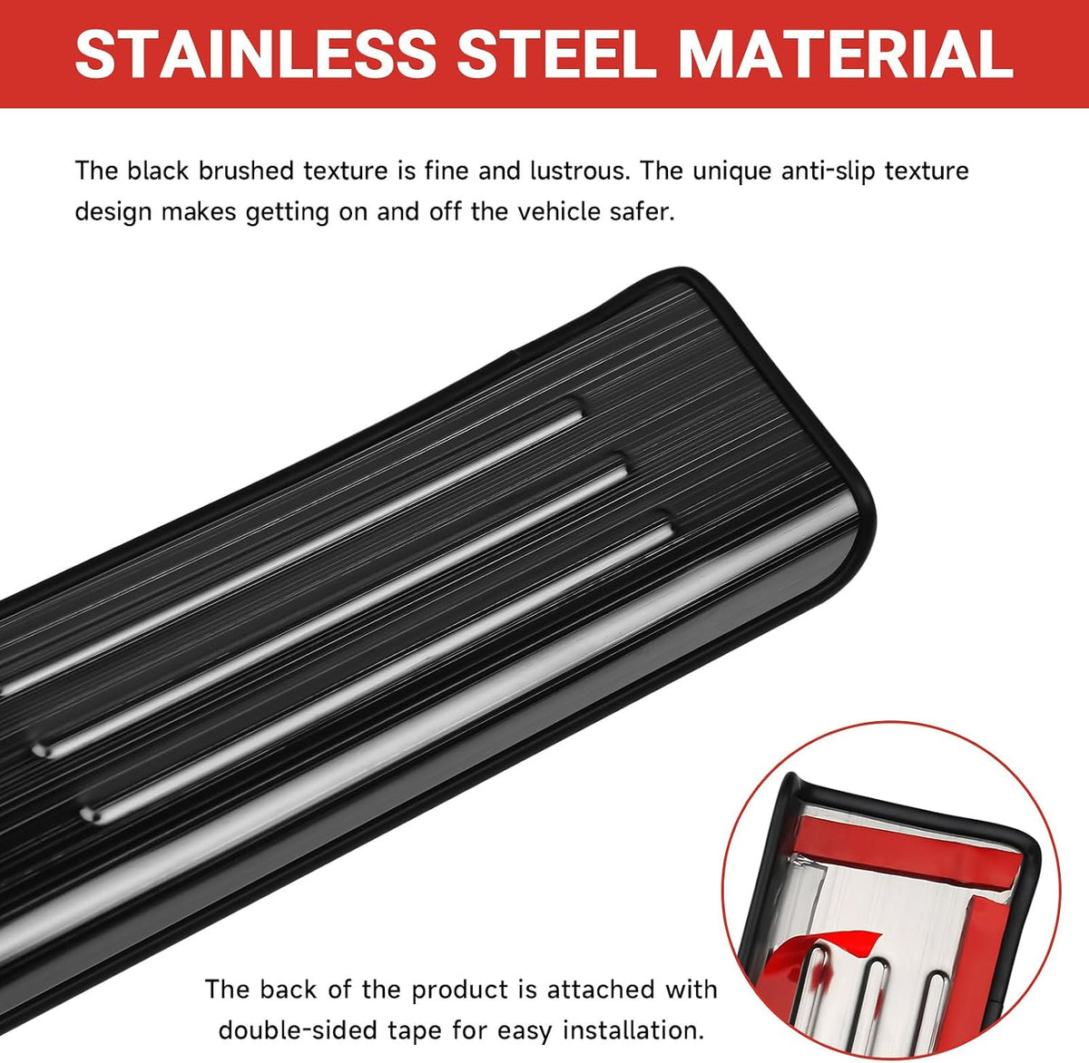 Hellet 4PCS Car Door Sill Protector for Mazda 2023 2024 2025 2026 CX-50 CX50 Accessories Stainless Steel Material Black Brushed Door Entry Guards