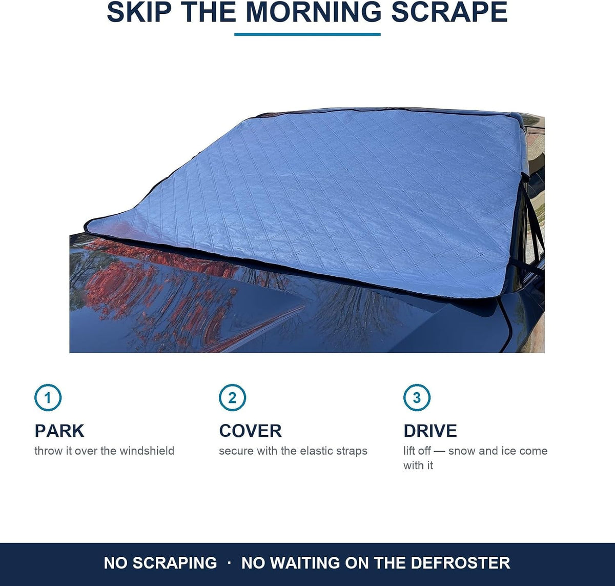 Subaru Forester Windshield Snow Cover 2014-2018 Custom Fit Windshield Cover for Ice and Snow Frost - Triple-Layer Insulated Waterproof with Elastic Straps and Storage Pouch