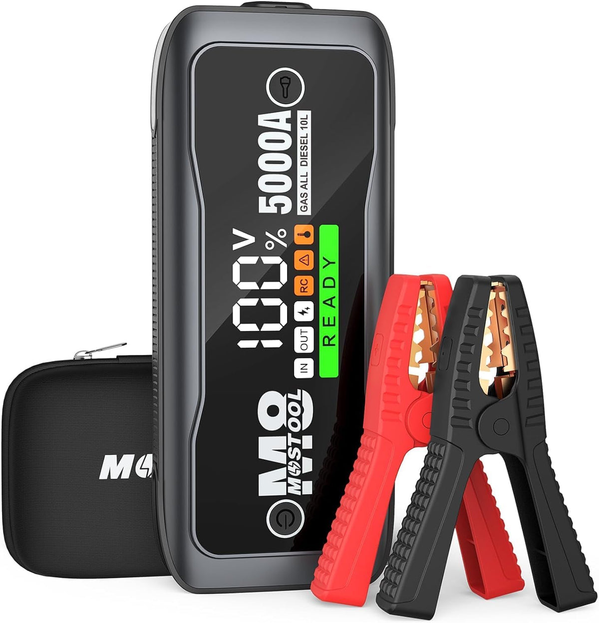MOSTOOL 5000A Car Jump Starter, 12V Portable Battery Booster, Gray