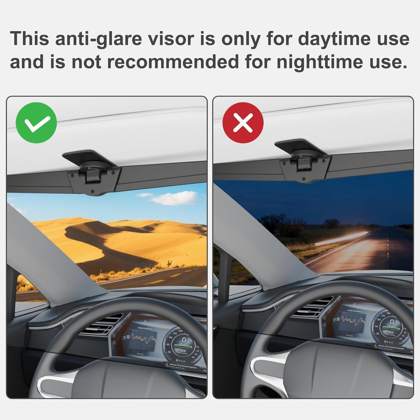 Veharvim Sun Visor Extender for Cars, Polarized Car Visor Extender Sun Blocker UV400, Adjustable Visor Extension, Clip on Sun Visor for Car, Universal, Glare, UV Protector
