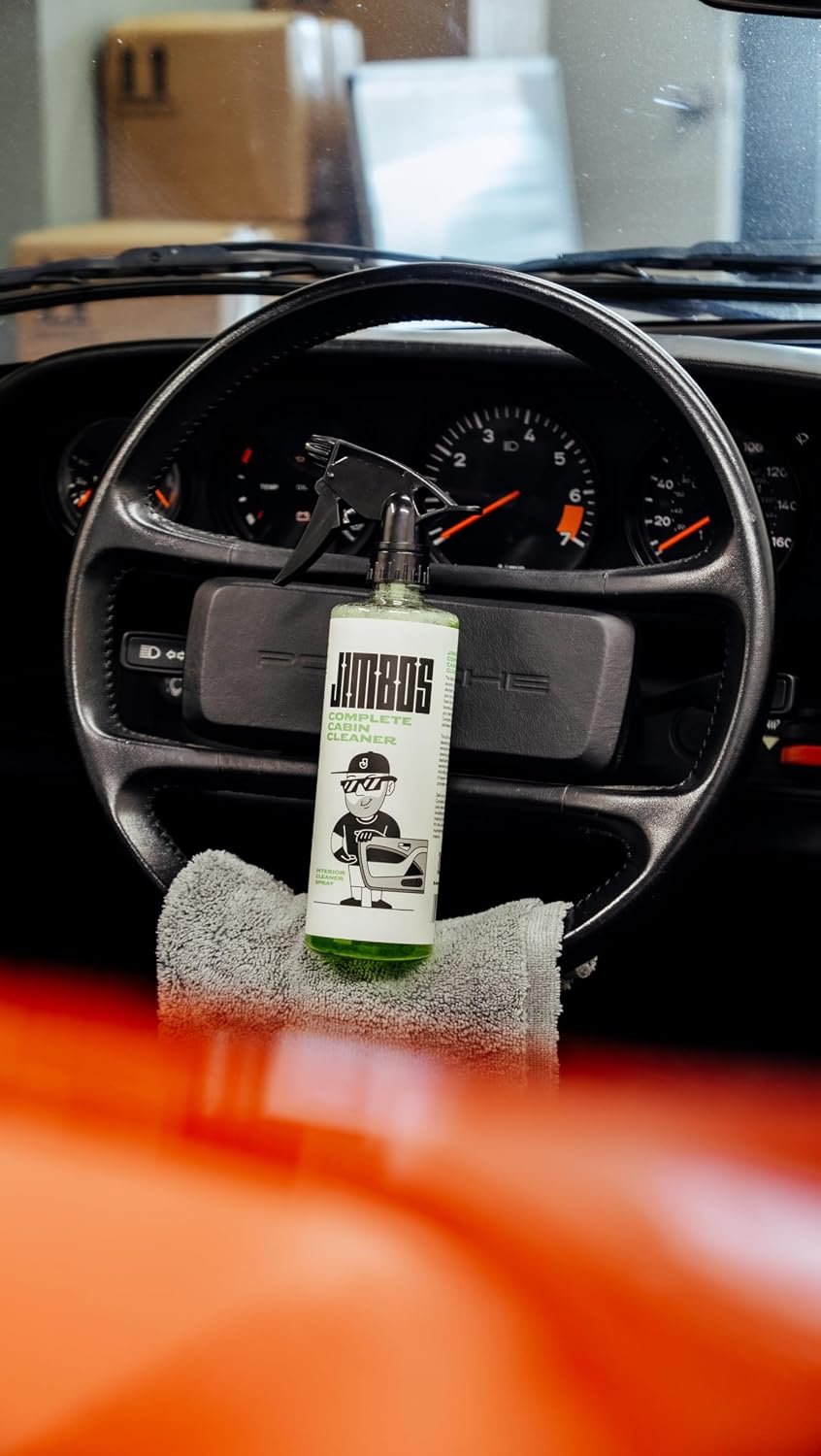 Jimbos COMPLETE CABIN CLEANER– All-in-One Car Interior Cleaner for Leather, Fabric, Carpet, Upholstery, Dash & Vinyl | All-Purpose Detailing Spray | 16oz