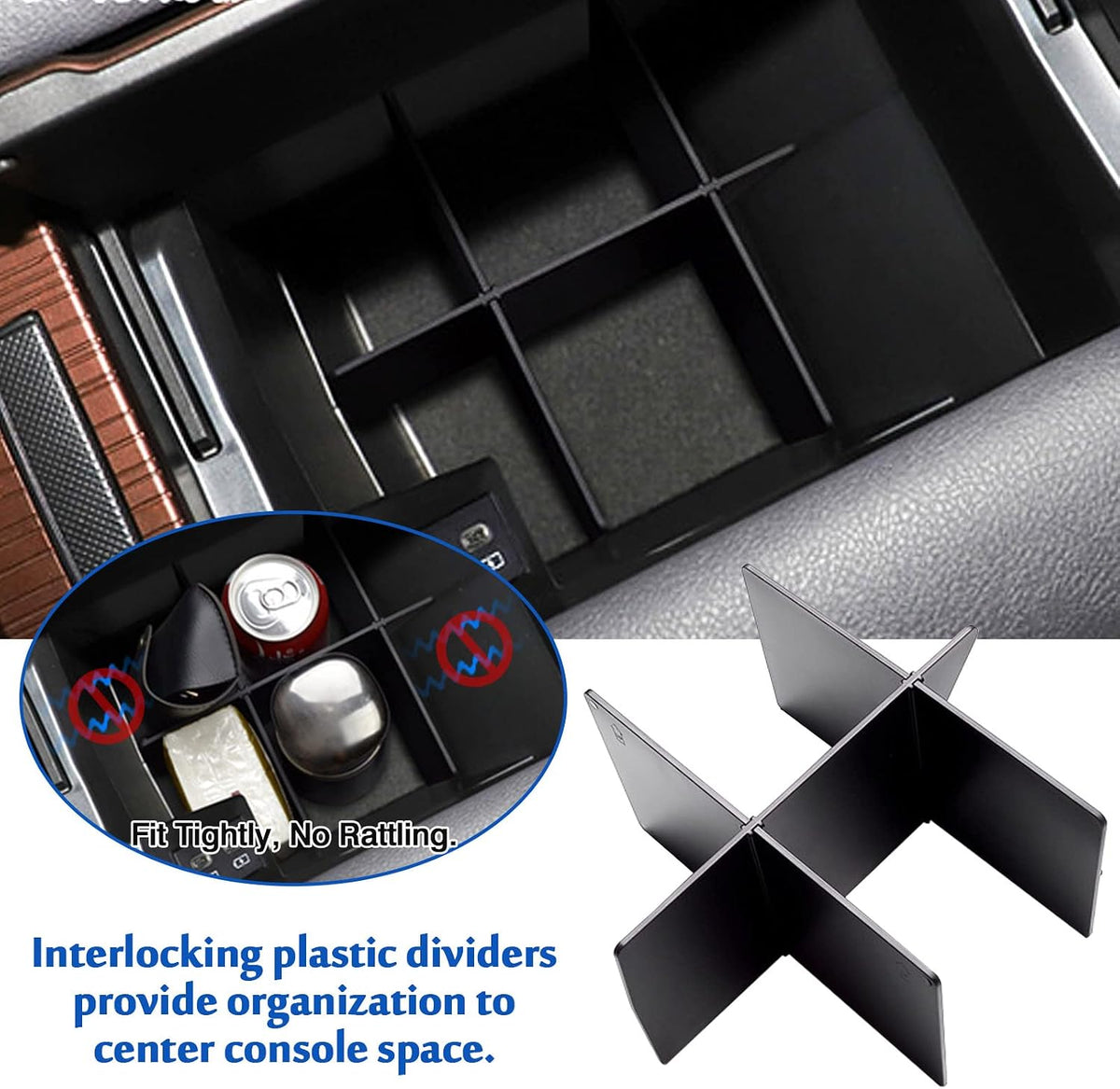 Karltys Center Console Organizer for 2021-2026 Toyota Sienna Center Console Divider Armrest Box Dividers Tray Sienna Interior Accessories ABS Black