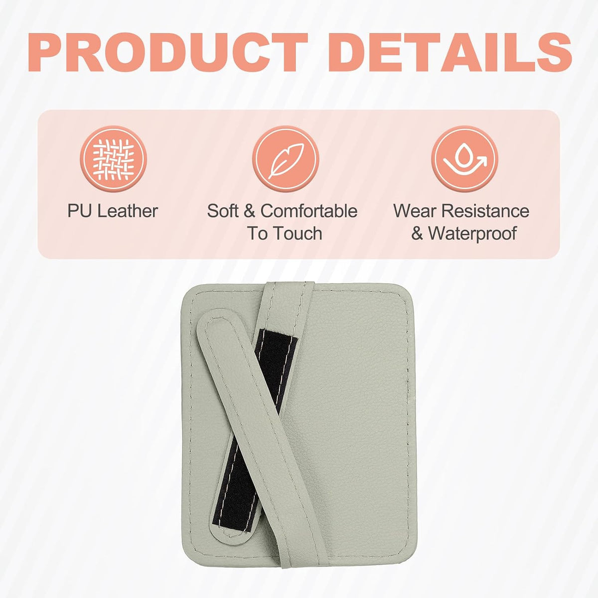 HARFINGTON 2Pcs Car Sun Visor Organizer 6.02" x 4.76" Leather Multi-Pocket Visor Card Sleeve Pocket Car Truck SUV Interior Storage Pouch for Driving License Credit Card Bill Sunglasses, Gray