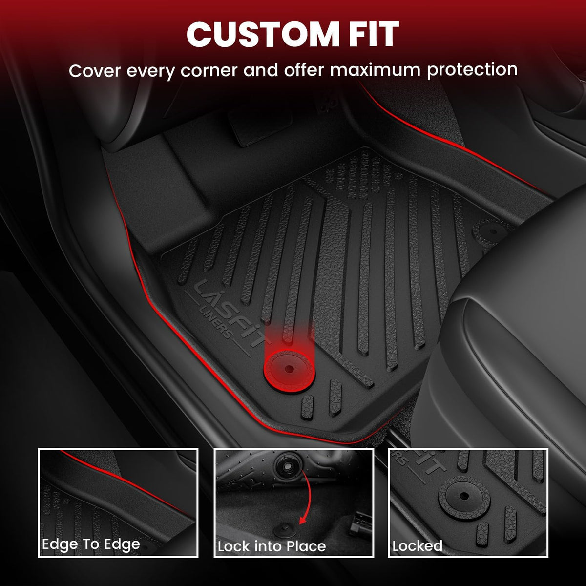 LASFIT Floor Mats for Honda Accord 2012 2011 2010 2009 2008 (Only Sedan)