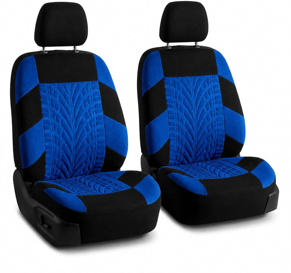 FH Group Front Set Travel Master Car Seat Covers - Covers for Low Back Car Seats with Removable Headrest, Universal Fit, Automotive Seat Cover, Airbag Compatible Car Seat Cover for SUV, Sedan Blue