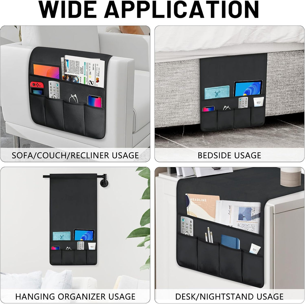 Remote Control Holder for Armchair Caddy, Remote Holder with 5 Pockets