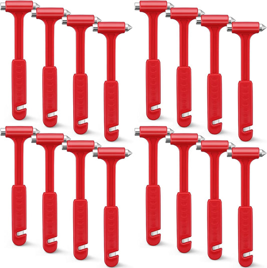 16 Pack Car Safety Hammer, Window Breaker Seatbelt Cutter 2-in-1 Auto Glass Escape Tool for Fleet Trucks Police Firefighter First Responder Family Rescue Traffic Accident Escape