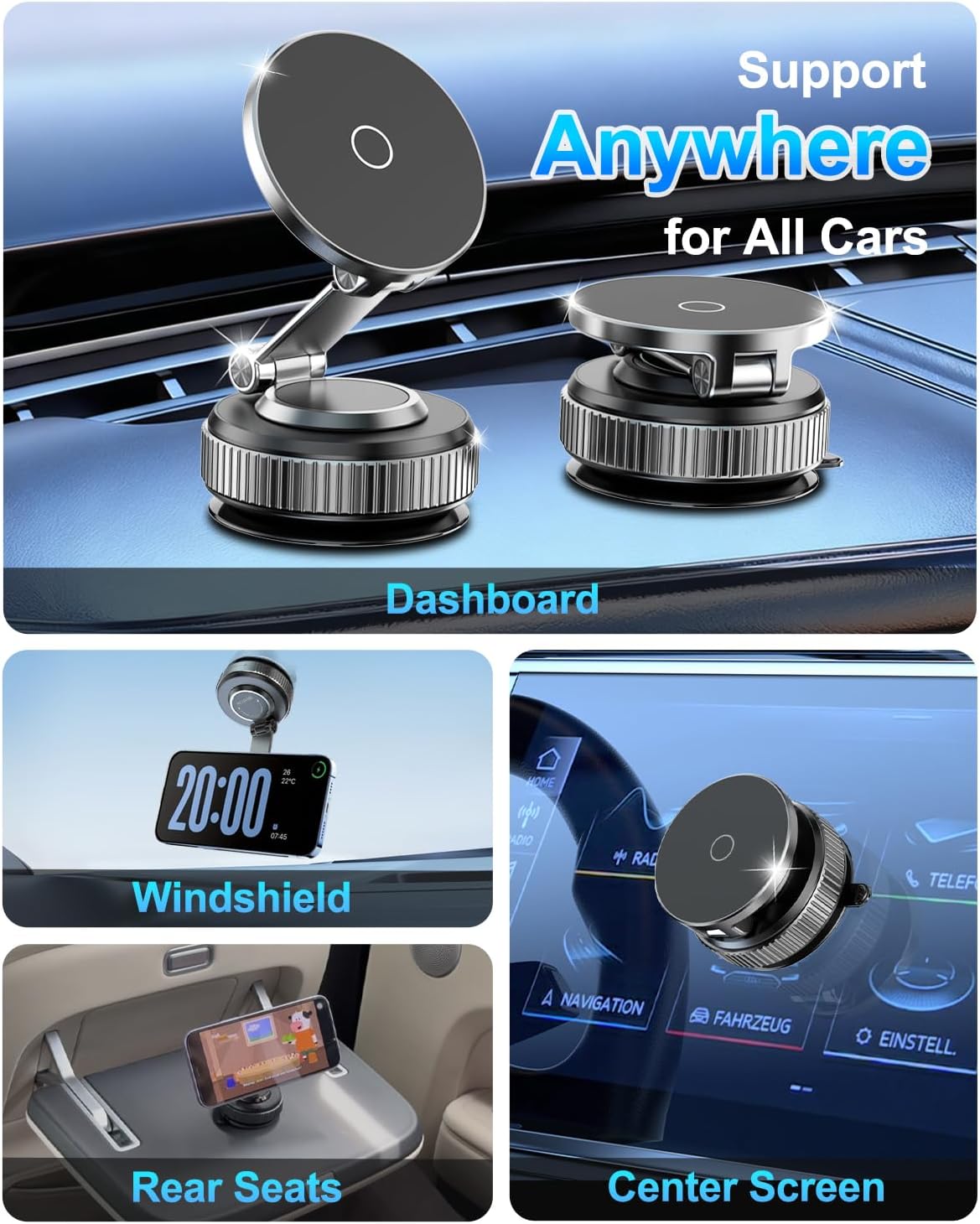 for MagSafe Car Mount, Vacuum Magnetic Car Phone Holder Stand for Your Car