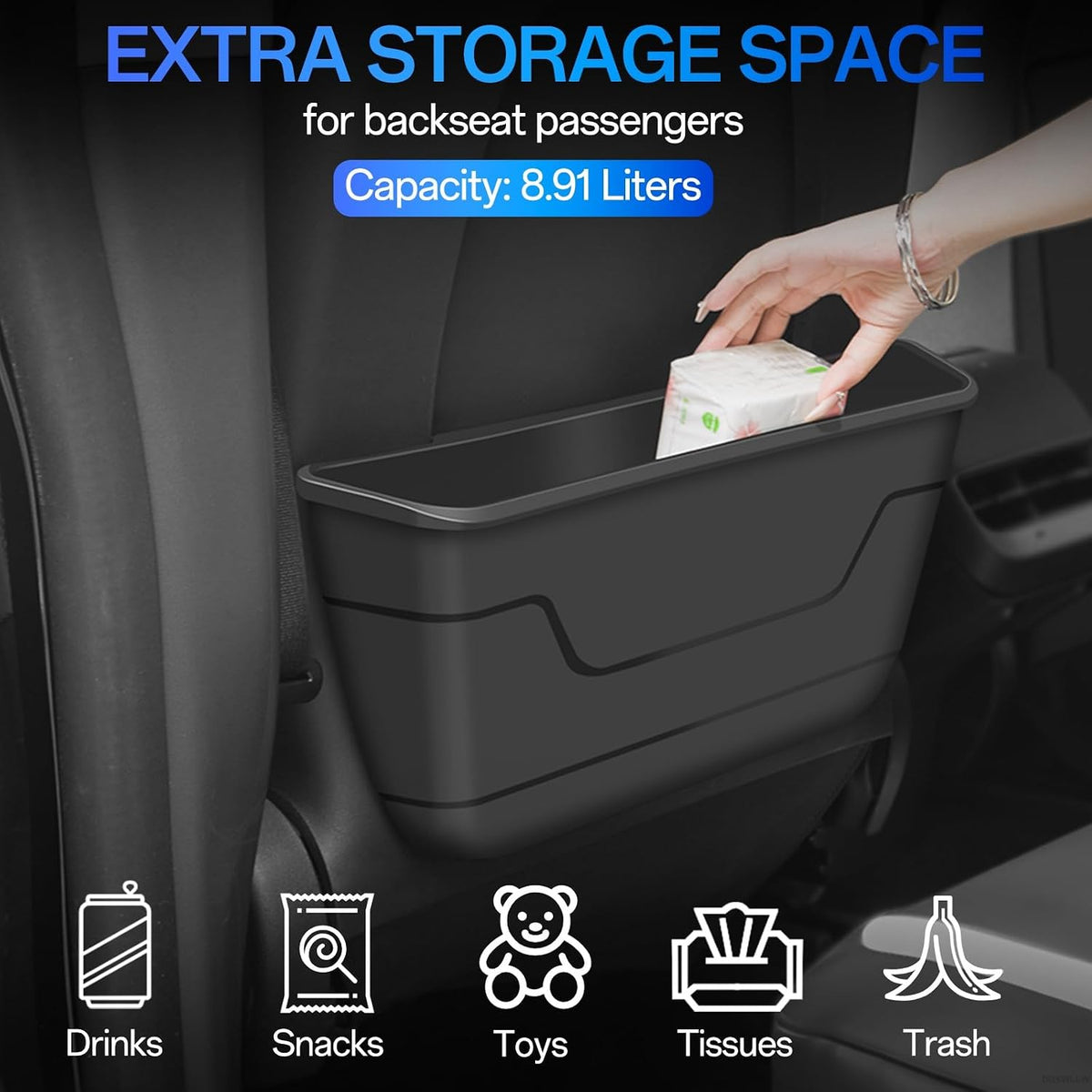 Seat Back Organizer for Tesla Model Y Juniper Model 3 Highland