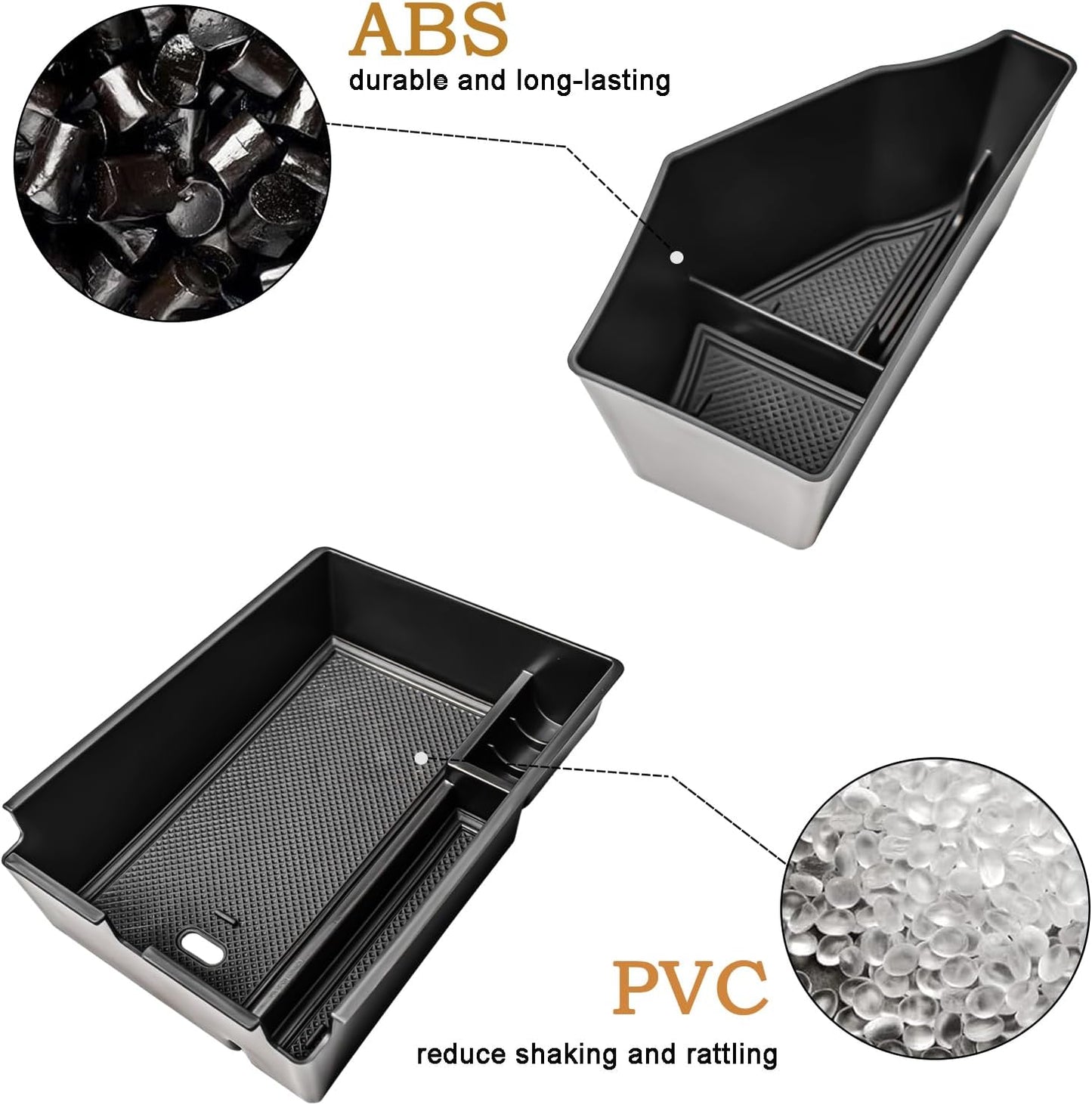HGWEI 2 Pack Center Console Organizer Compatible with 2023-2026 Kia Sportage Hybrid/Plug-in Hybrid Middle Armrest Storage Box Insert Tray Accessories (Edition with Electronic Transmission ONLY), Black