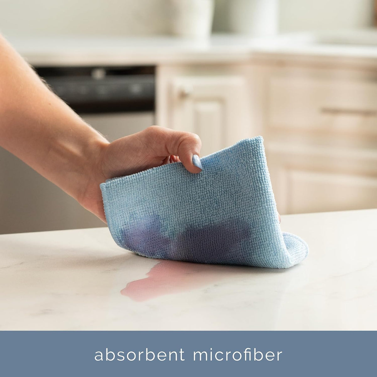 S&T INC. Microfiber Cleaning Cloth, 100 Pack, 11.5" x 11.5", Light Blue