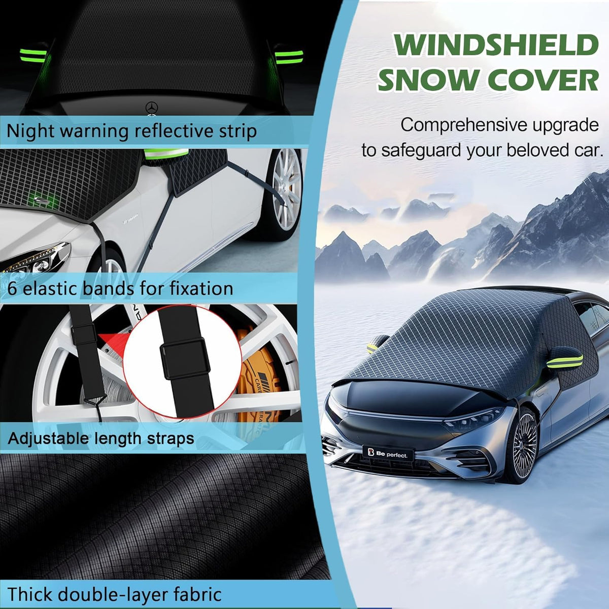 Car Windshield Cover for Ice and Snow for Kia Sportage 2017-2022, Car Windshield Cover Heavy-Duty Snow-Proof, Frost and Hail Protection Sunshade