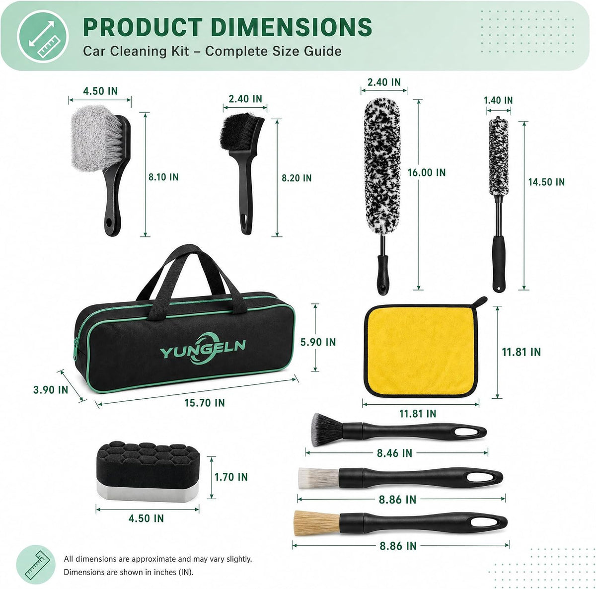 11 PCS Car Wheel Brush kit,Wheel Cleaner Brush Set with Wheel and Rim Brush,Car Interior Detailing Brushes,Sponge & Microfiber Towels for Car Wash Brush kit for Interior Exterior Wheels