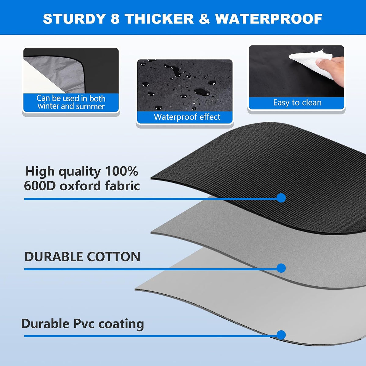 Windshield Cover for Ice and Snow,New Upgraded Heavy Duty Windshield Snow Cover,Extra Large Size (75"x45"),Windproof Winter Frost and Deicing Awning Suitable Fzor Cars, Trucks, SUVs