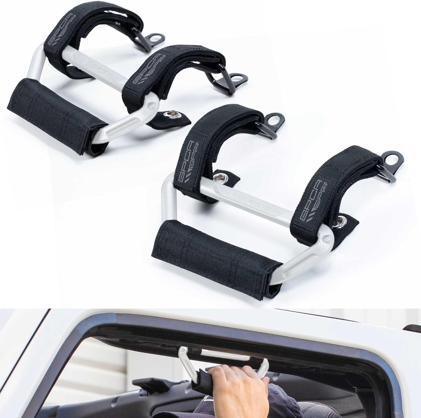 GPCA GP Grip Air Grab Handles Designed for 2024, 2025, 2026 Jeep Wrangler JL, JT & Jeep Gladiator 4xe w/Airbag Compatible - Aero-Grade Aluminum, Patented Foldable Design, Easy Installation