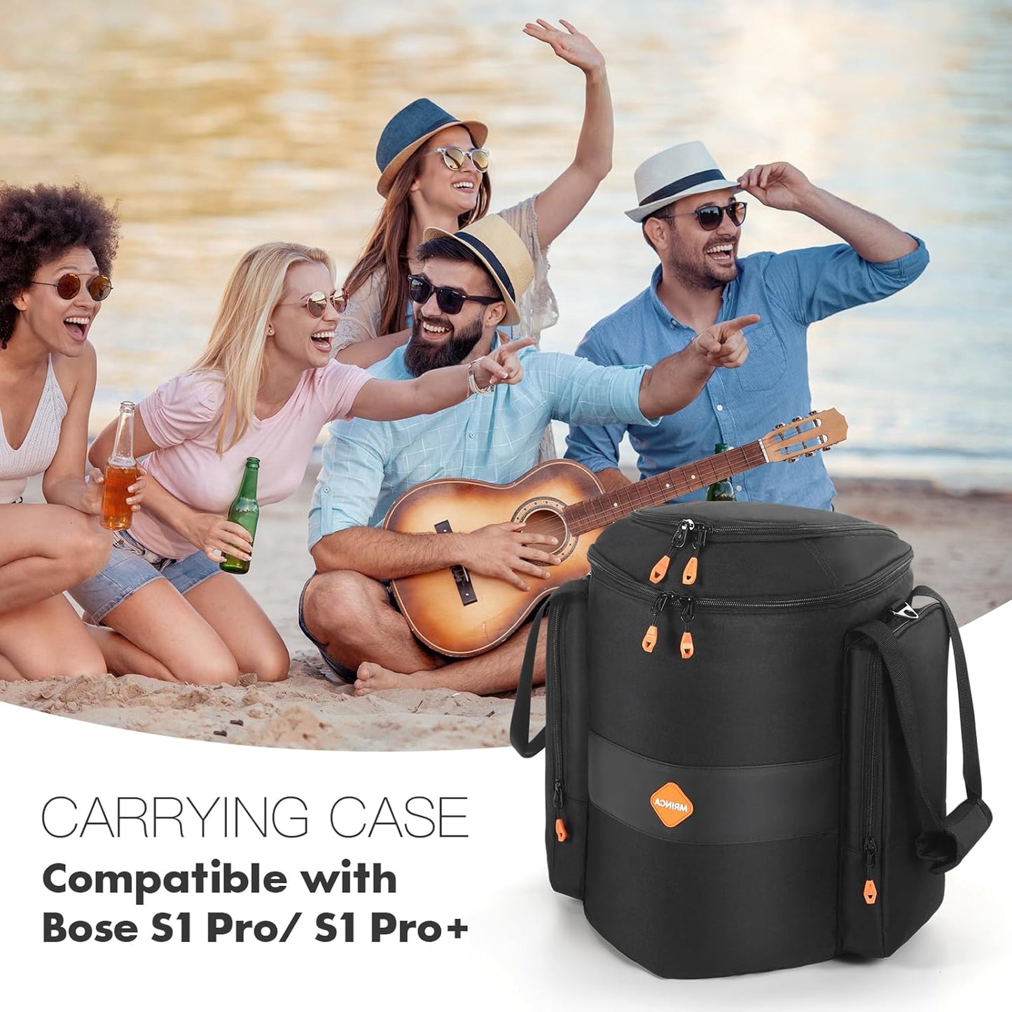 Carrying Case Compatible with Bose S1 Pro/S1 Pro+, Protective Cover Bag with Shoulder Strap, Durable Design for PA System Speaker, Microphones, Charger & Accessories