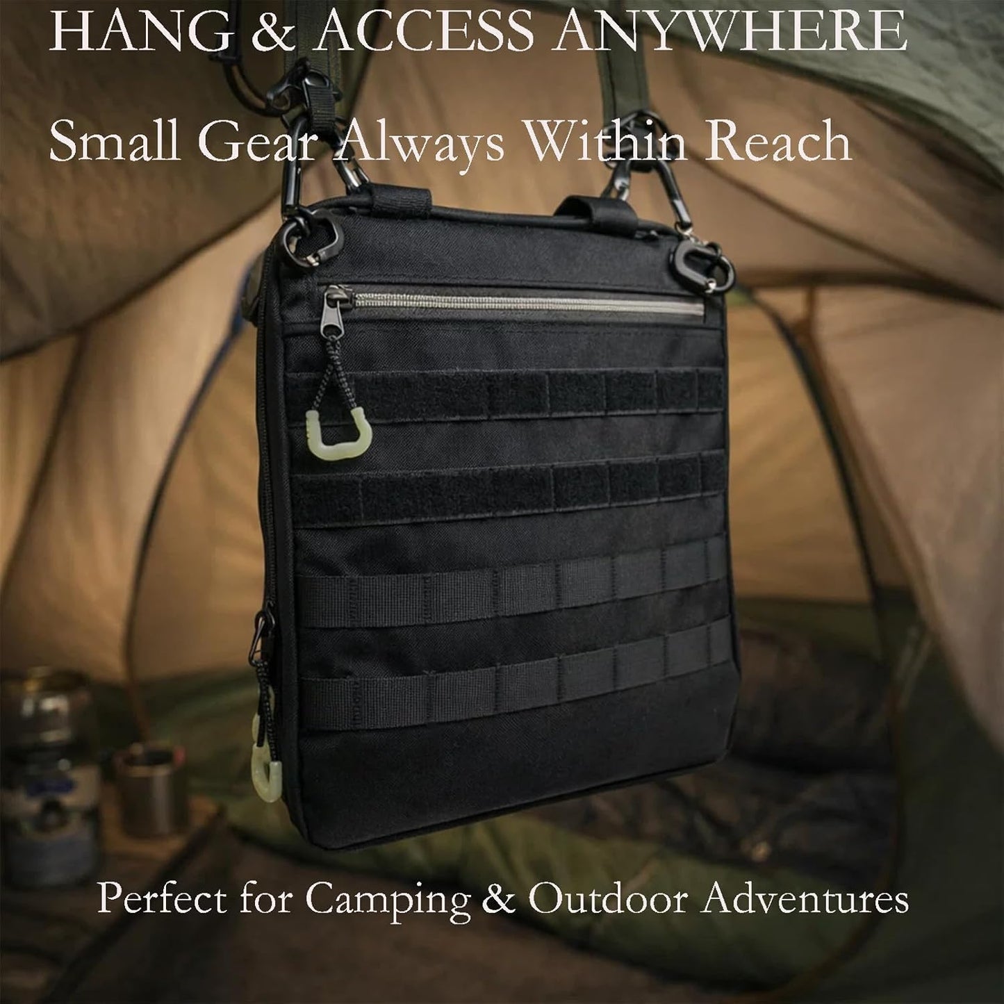 Waterproof Protective Case for Starlink Mini with MOLLE Panels, Carabiner Corners, Padded Handle, Black