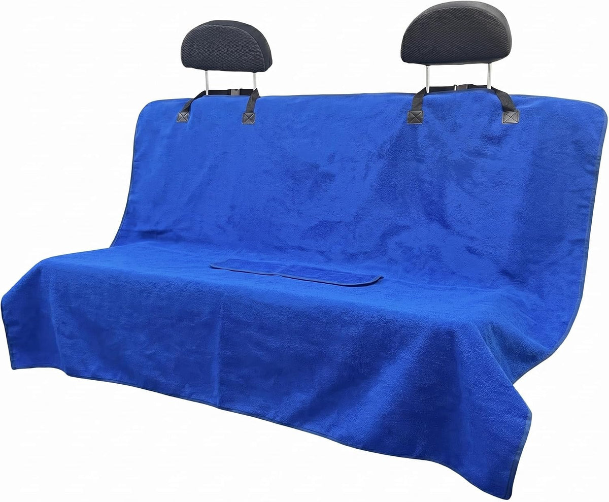 Waterproof Car Seat Cover for Front Seats, Protector for Cars SUVs Trucks, Sweat Towel Seat Covers Bucket for Gym,Workout,Beach,Hiking,Running(Blue,Rear Bench Seat Towel)